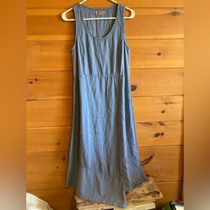 FLAX Blue dress • size P (XS size 4-6) • long, sleeveless • new never worn 😍
